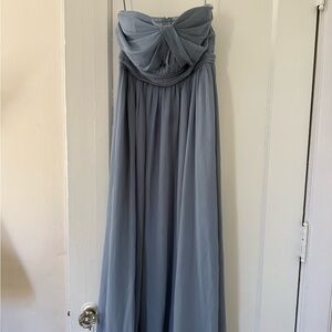Birdy Grey Dusty Blue Chiffon Strapless Dress
